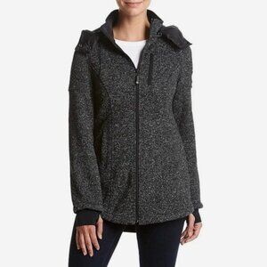 HFX Halifax Full Zip Knit Jacket Mediumweight Heather Black Womens Medium